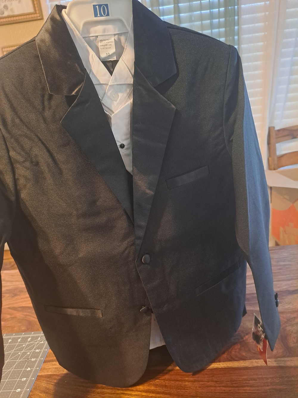 Men's Black Satin Lapel Suit Jacket - Classic Formal Suit 5 Pieces.